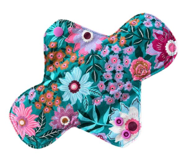 Wasbaar maandverband turquoise flower