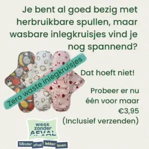 Wasbaar inlegkruisje Zerowaste week